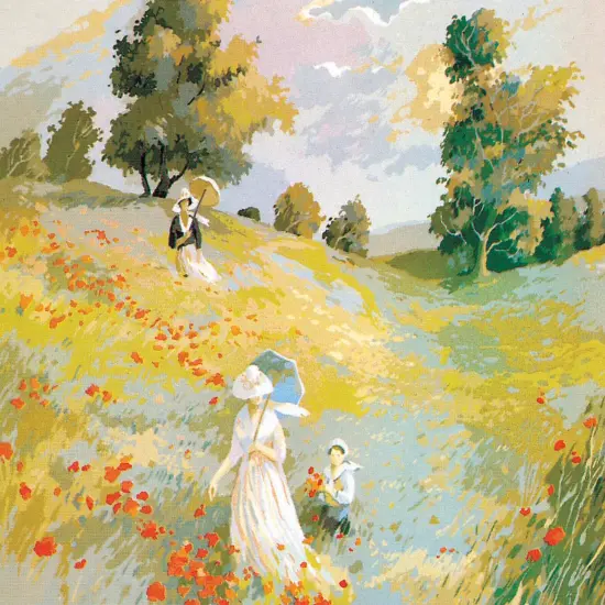 Needlepoint canvas for halfstitch without yarn Canvas Promenade SE981.61 Seg De Paris Printed Tapestry Canvas {1}