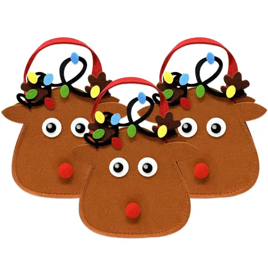 Wrapables Felt Reindeer Gift Bags, Holiday Decorations (Set of 3) {1}