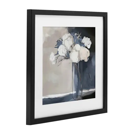 Stupell Industries Gentle Petals Grey & Beige Framed Print Under Glass, design by Mona Grace {3}