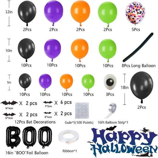 Halloween Balloons Garland Arch Kit with Boo Foil Balloon {3}