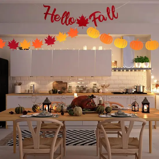 3 Pcs Hello Fall Banners (Orange) {4}