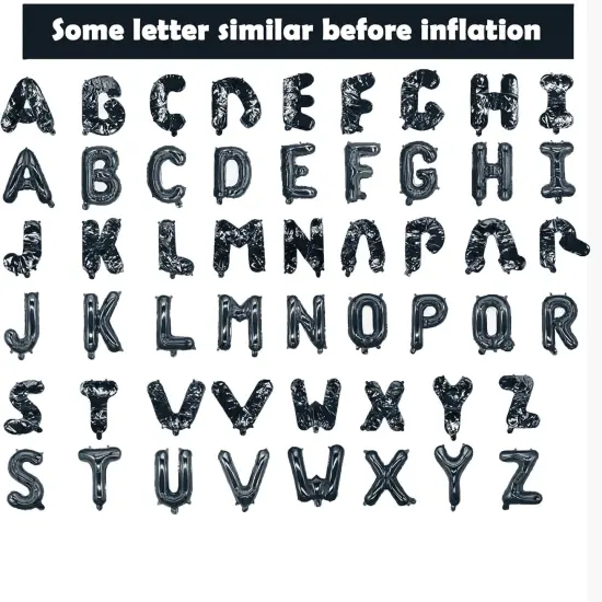 16 Inch Black Letter Balloons Mylar Foil(black) {2}