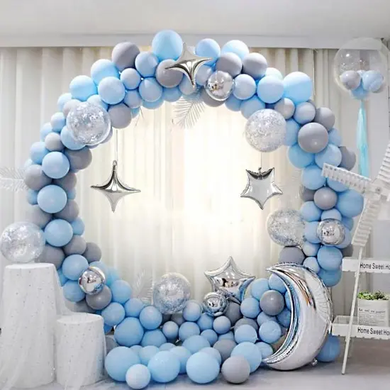 54Pcs Star Foil Balloons Moon Foil Mylar Balloons(silver) {2}