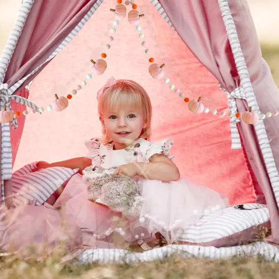 Fall Felt Pom Pom Banner (Pink) {5}