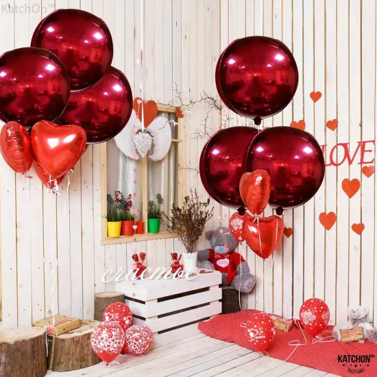 Huge Metallic Red Balloons - 22 Inch(red) {6}
