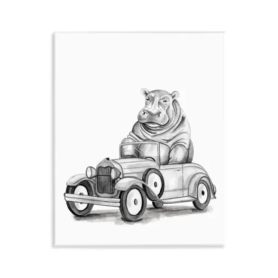 Stupell Industries Hippo in Vintage Vehicle Wall Plaque, design by Rachel Nieman {1}