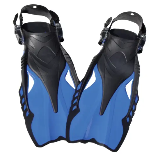 Swimline Adjustable Swimming Fins with Heel Strap - Size 9-12 - Blue and Black {1}