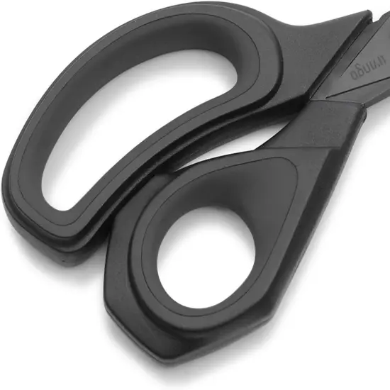 2 Pack Sewing Fabric Scissors: Titanium Coated Forged Sharp Heavy Duty Shears All Purpose for Tailor Dressmaking Crafting Cutting Clothes Leather, 8.5" & 9.5", Black {3}