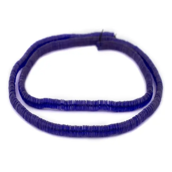 The Bead Chest Translucent Cobalt Blue Vinyl Phono Record Beads (6mm) {3}