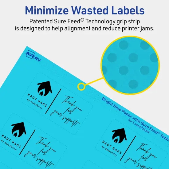 Avery Bright Blue Paper Labels, 1.5" x 2.75" Rectangle {4}