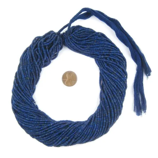The Bead Chest Tiny Lapis Lazuli Heishi Beads 2mm Afghanistan Blue Gemstone 12 Inch Strand {1}