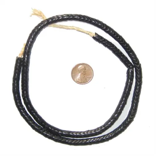 The Bead Chest Vintage Czech Snake Beads - Full Strand of Interlocking Glass Vertebrae Beads (Black, Small) {2}