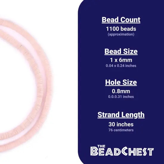 The Bead Chest African Vinyl Beads, Ghana Vulcanite Crafts Supplies for DIY Jewelry Making, Necklaces, Bracelets (6mm, Rose Pink) {4}