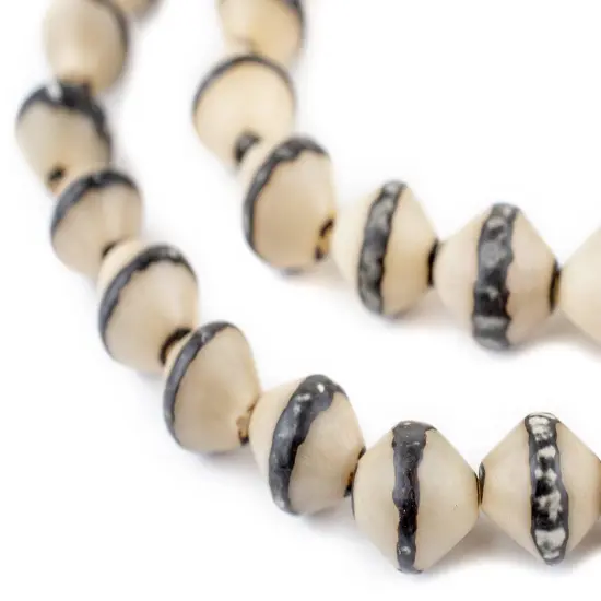 The Bead Chest Carved Bicone Natural Seed Beads 14mm Brown Wood 27 Inch Strand {1}