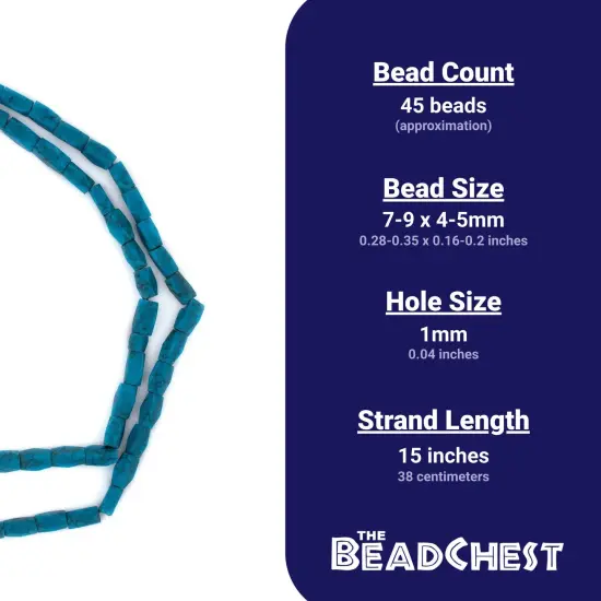 The Bead Chest Blue Turquoise-Style Faceted Afghan Stone Beads 8x5mm Afghanistan 15 Inch Strand {4}