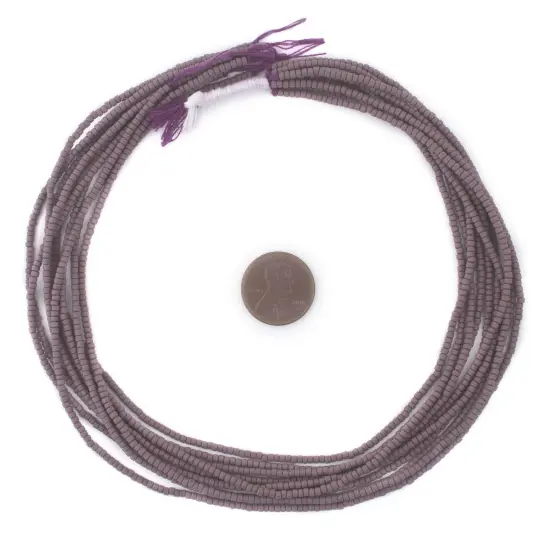 The Bead Chest 2mm Glass Seed Beads - Full Strand of Afghani Tribal Beads (Purple) - Bunch of 10 Strands {2}