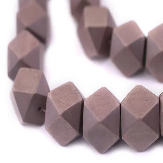 The Bead Chest Brown Cornerless Cube Wood Beads: 20mm Diamond Cut Natural Organic Beads for Jewelry Making {1}