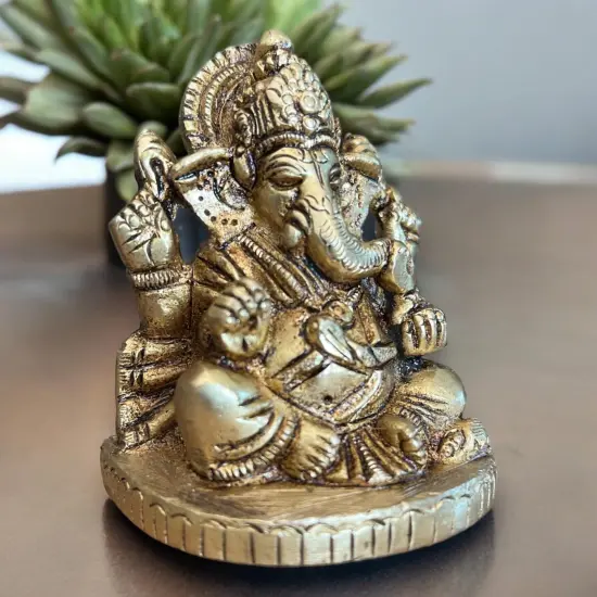 Ganesha Brass Idol, Altar, Deity, Ganesh Idol, Ganapati Idol, Ganesha Statue, Ganapati Idol, Diwali Gift {1}
