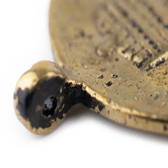 The Bead Chest Brass Ethiopian Royal Emblem Pendant (40x46mm) {4}