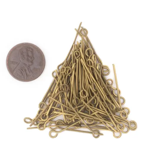 The Bead Chest Brass 21 Gauge 1 Inch Eye Pins (Approx 100 pieces) {2}