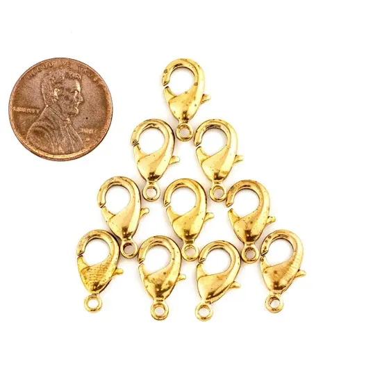 The Bead Chest Brass Lobster Clasps (15mm, Set of 10) {2}