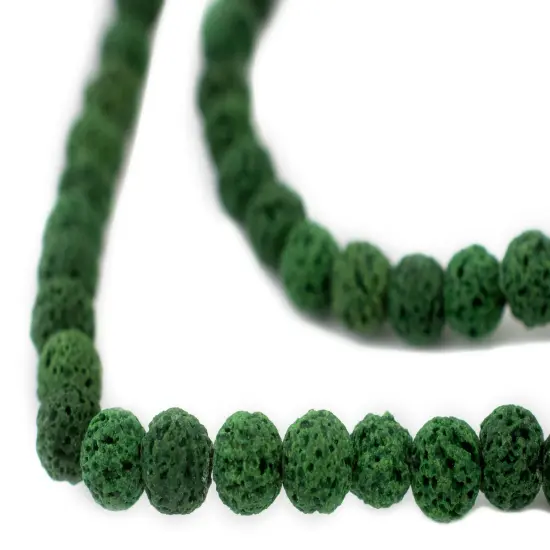 The Bead Chest Green Volcanic Lava Beads (6mm) {1}