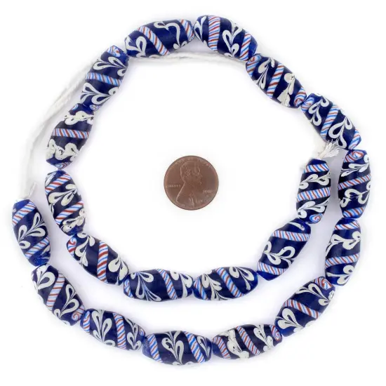 The Bead Chest Indigo Blue Lewis & Clark Beads (24x12mm) {2}