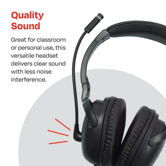 Califone NeoTech Plus 1017MUSB Premium, Over-Ear Stereo Headset with Gooseneck Microphone, USB Plug, Black {7}