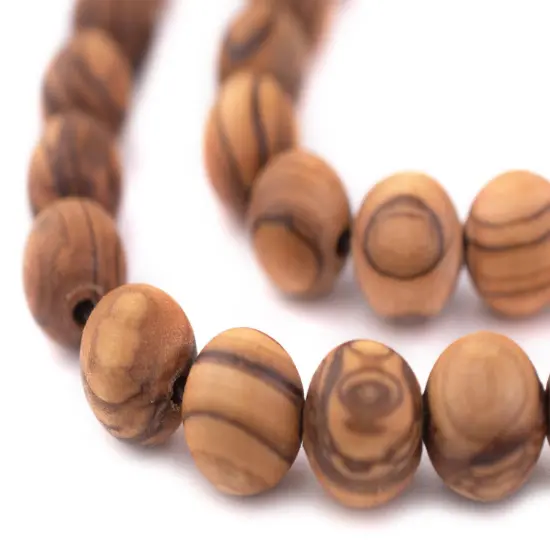 The Bead Chest Olive Wood Beads - Full Strand of Round Christian Rosary Prayer Beads (12mm, Natural) {1}