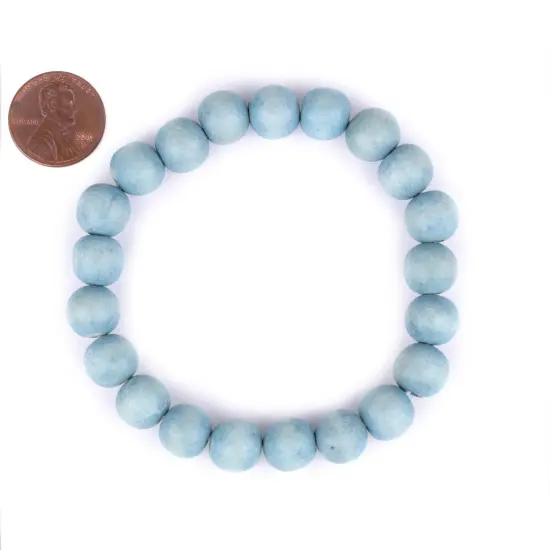 The Bead Chest Wood Stretch Bracelet, Light Blue - Stackable Beaded Jewelry, Unisex for Men & Women {2}