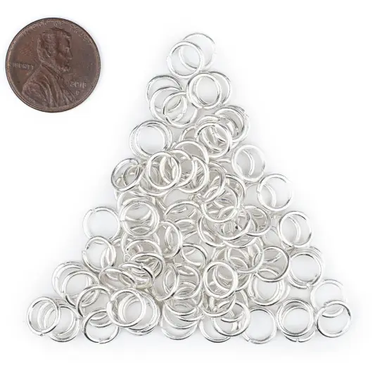 The Bead Chest Silver 8mm Round Open Jump Rings, Pack of 100 {2}