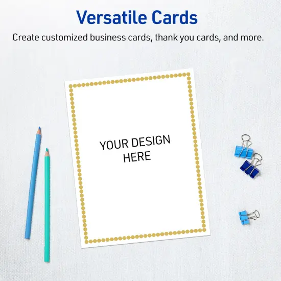 Avery Printable Full-Sheet Cardstock, Gold Beads, 8.5" x 11", Matte White Full-Sheet Cardstock, Laser/Inkjet, 10ct, Great for Craft Cardstock Paper {6}