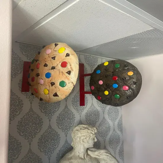 Hanging M & M Chocolate Cookie Over Sized Statue {6}