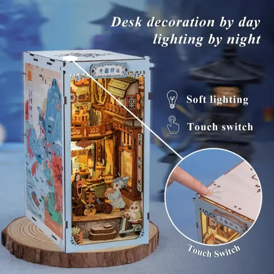 Book Nook Wizardi Miniature - Azure Phoenix Lodge Roombox Kit {4}