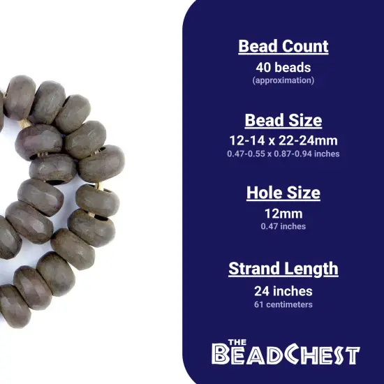 The Bead Chest Brown Bone Beads - Full Strand of Fair Trade African Beads (Ring, Brown) {4}