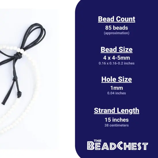 The Bead Chest Polished White Bone Nugget Beads 5mm Round 15 Inch Strand {3}