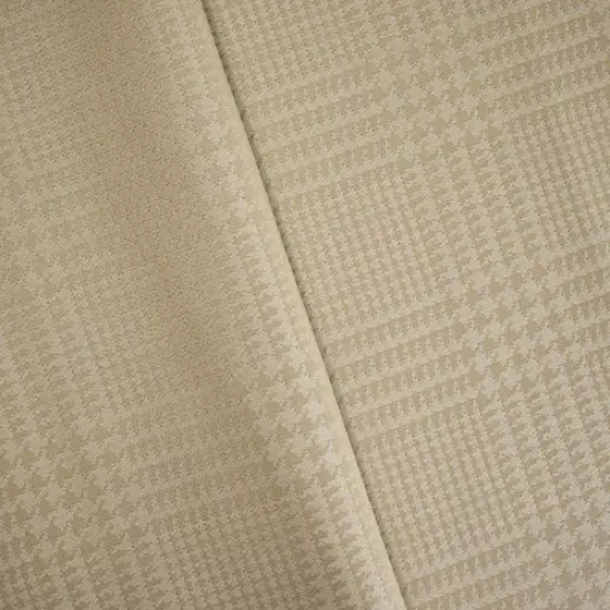 Taupe Beige Wool Blend Glenplaid Damask Decorating Fabric By the Yard {1}