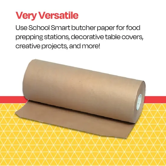 School Smart Butcher Kraft Paper Roll, 40 lbs, 24 Inches x 1000 Feet, Brown {5}