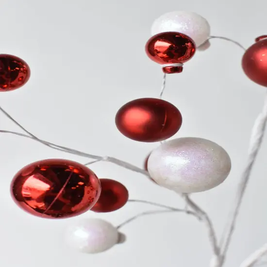 30.5" Red + White Glitter Ornament Stem {5}