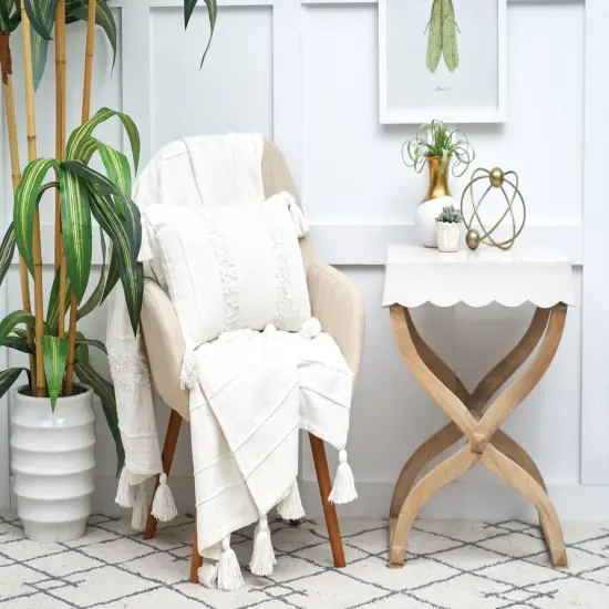 Barton White Throw Blanket {3}