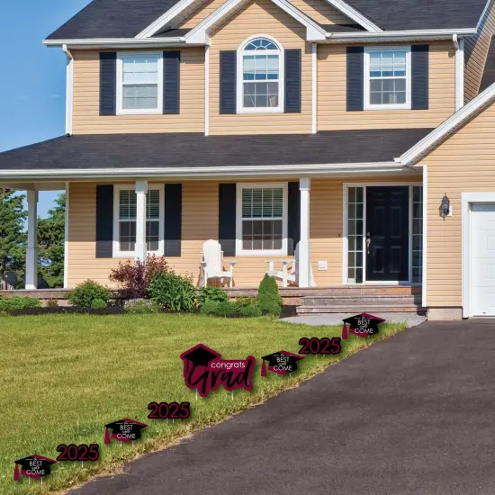 Big Dot of Happiness Maroon Grad Class of 2025 Outdoor Decorations - Graduation Yard Signs - Set of 8 {3}