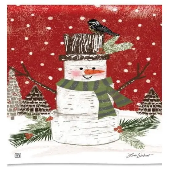 Woodsy Snowman Garden Flag {3}