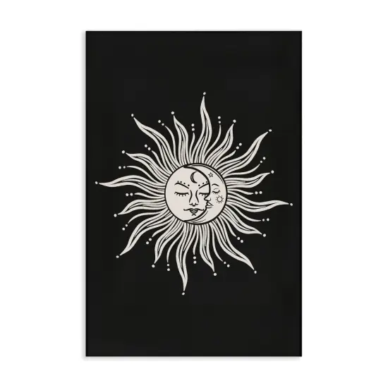 Stupell Industries Celestial Sun on Black Canvas Wall Art Design by JJ Design House LLC {1}