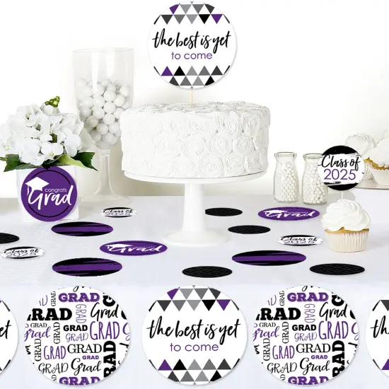 Big Dot of Happiness 2025 Purple Graduation Party Giant Circle Confetti - Party Decorations - Large Confetti 27 Count {6}