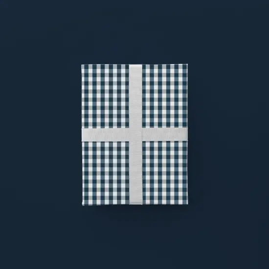 Dark Blue Vintage Gingham Gift Wrap {1}