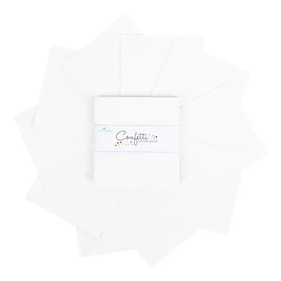 Confetti Cotton 5" Square Pack (Charm Pack / 5" Stacker) in Cloud byfor Riley Blake (5-120-CLOUD-42) {3}