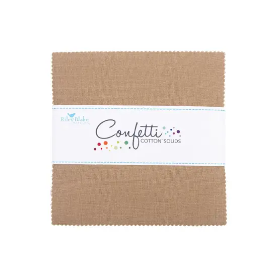 Confetti Cotton 5" Square Pack (Charm Pack / 5" Stacker) in Pebble byfor Riley Blake (5-120-PEBBLE-42) {1}