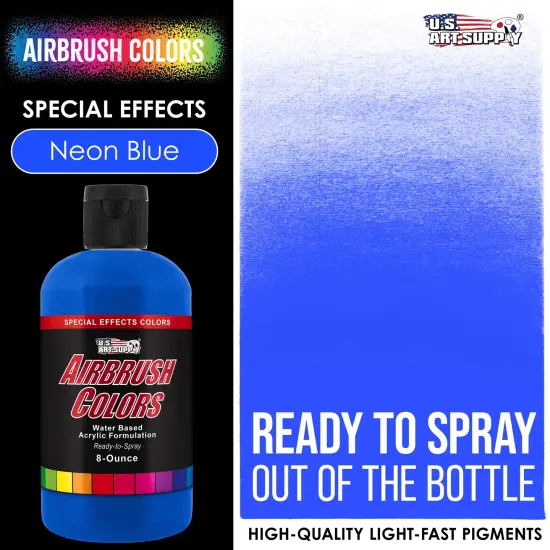 Neon Blue, Fluorescent Special Effects Acrylic Airbrush Paint, 8 oz. {2}