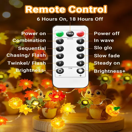 3D Pumpkin Maple Leaf Acorn Fairy String Lights {3}