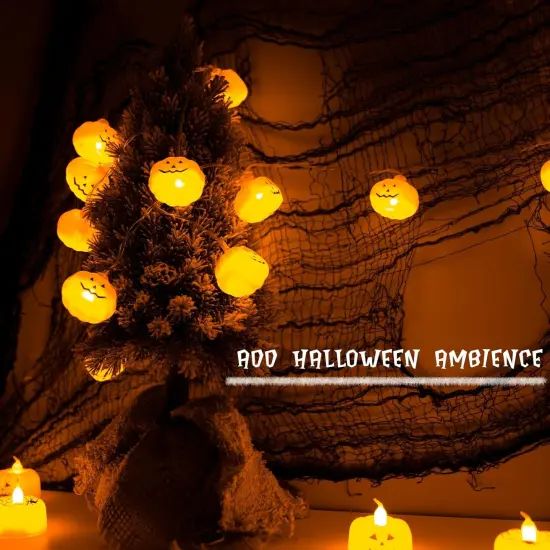 20 LED Halloween String Lights Battery Operated - 9.8 FT (Mini Pumpkin) {2}